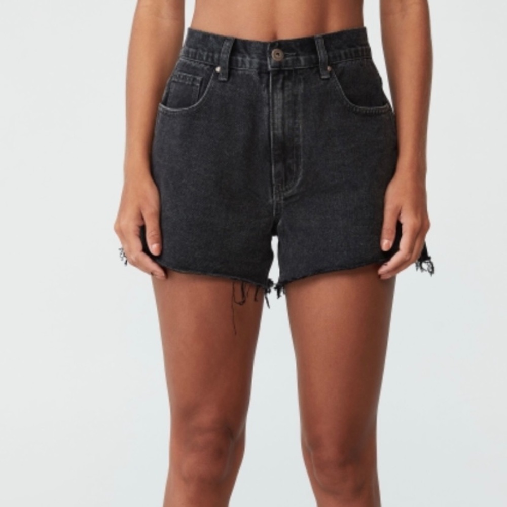 Cotton on black jean shorts size 4